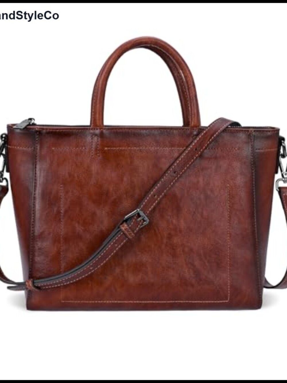 Genuine Leather Satchel Tote Bag Womens Shoulder Crossbody Purse Laptop